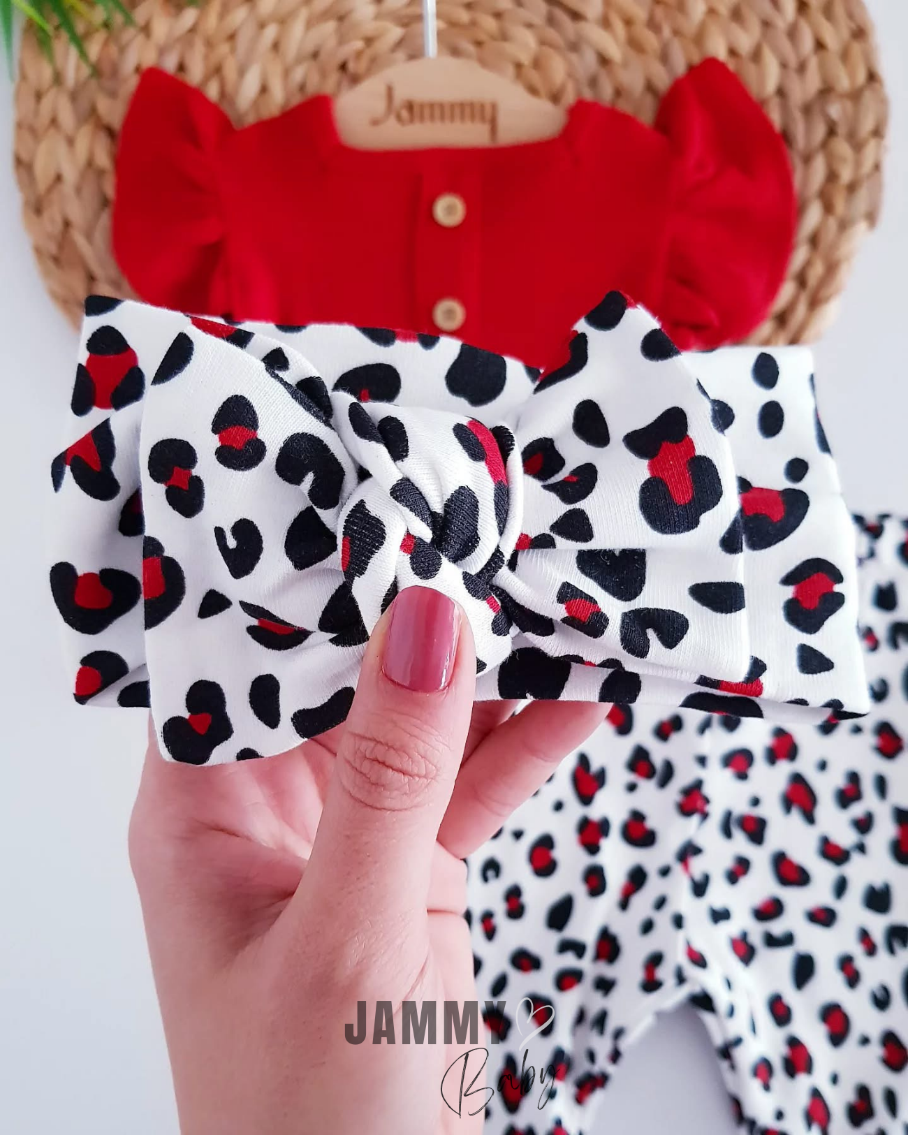 Leogirl Waffle Korte Mouw Bodysuit / Spaanse Broek Set-ROOD
