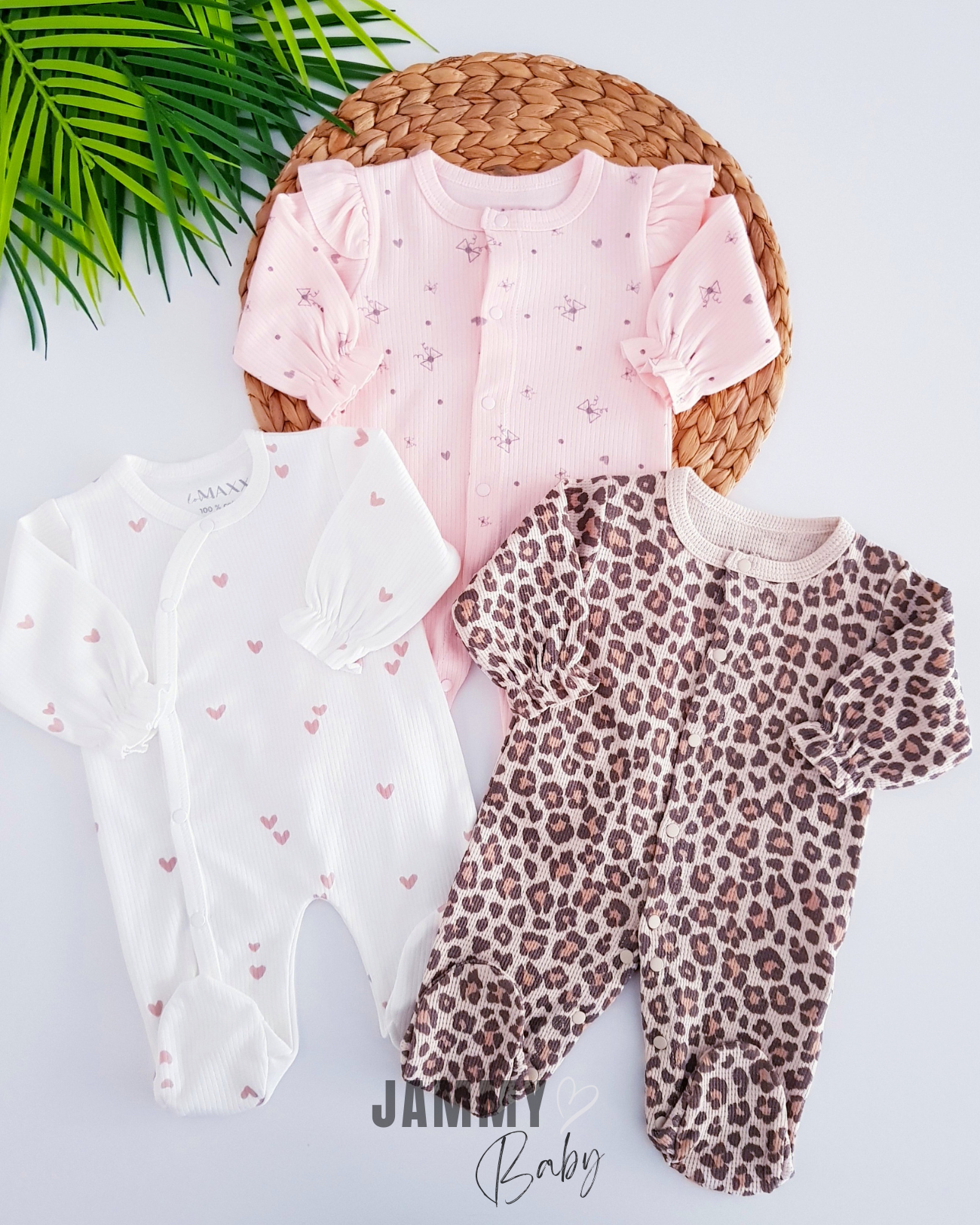 Leopar Kalp Desenli 3 Parça Tulum Takımı-RENKLİ