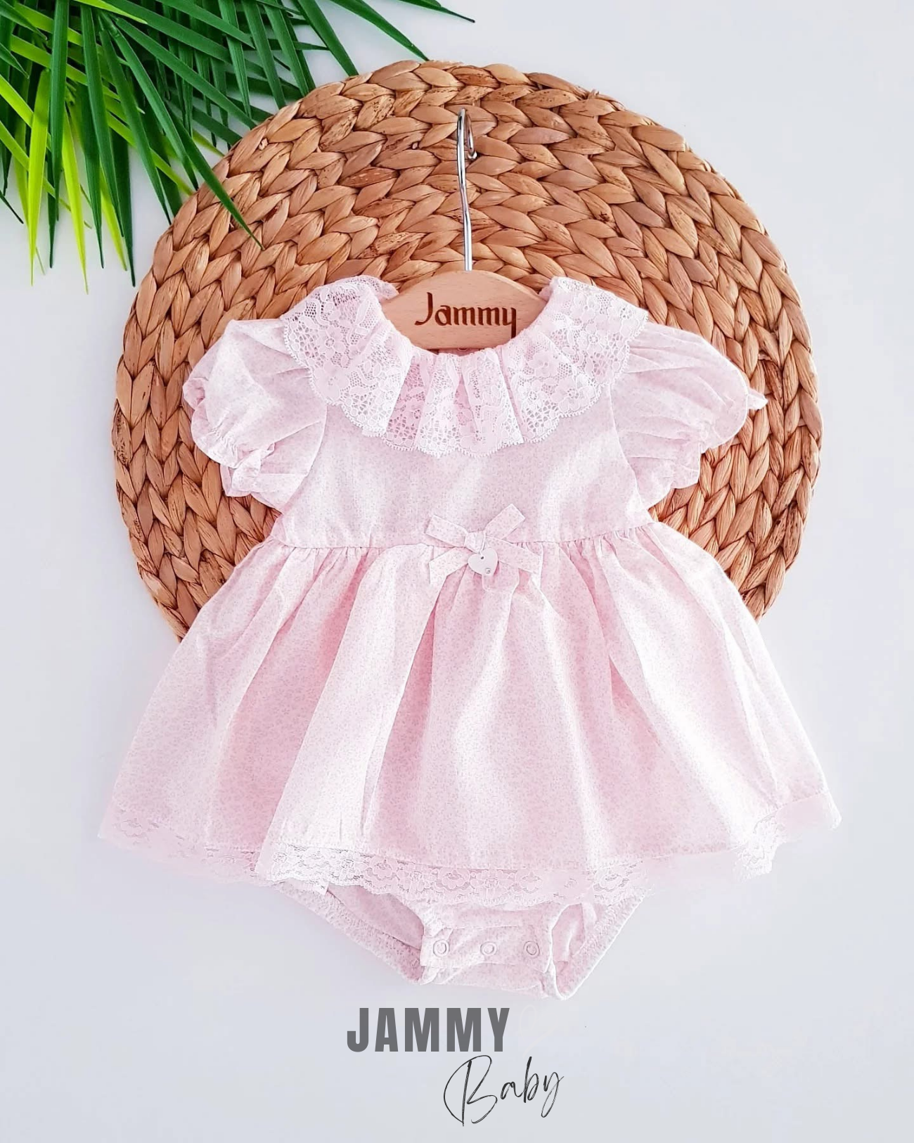 Linda Tiny Çiçek Desenli Bodysuit Elbise-PUDRA