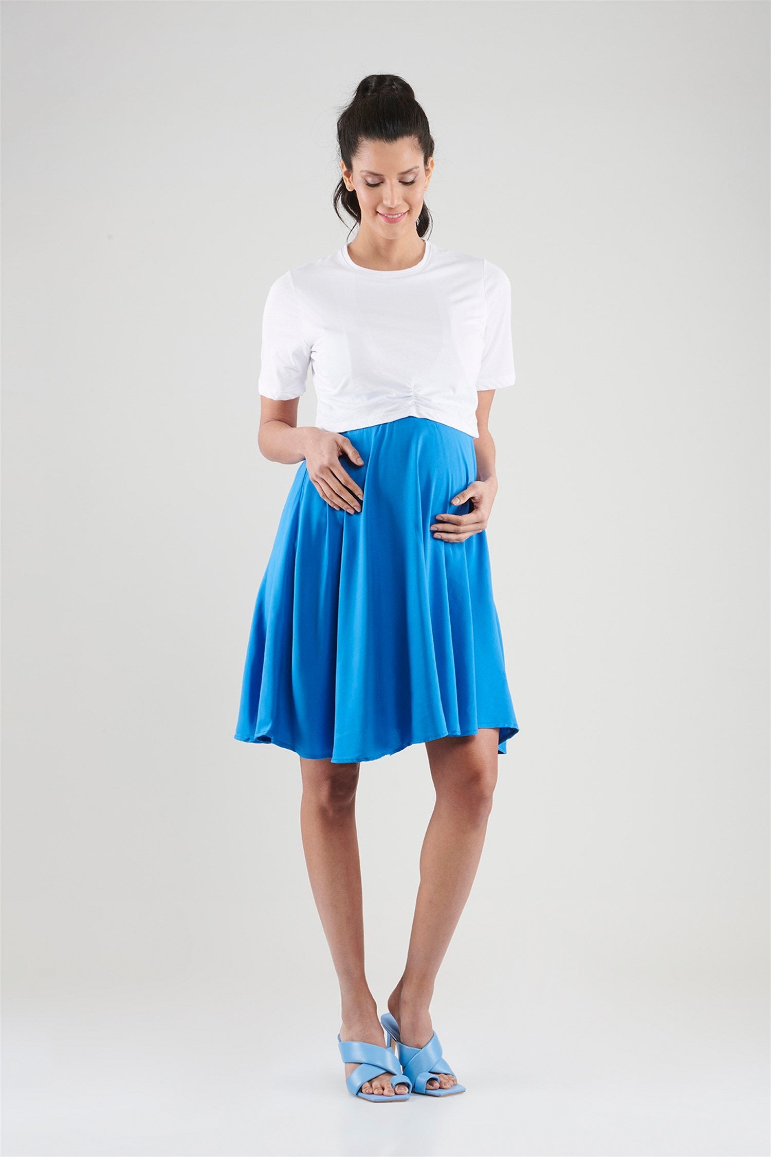 Lorena zwangerschapsjurk - BLAUW