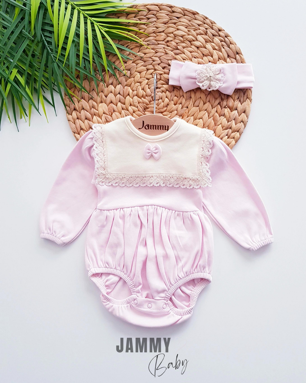 Madame Bandana Romper Vücut Seti-PEMBE
