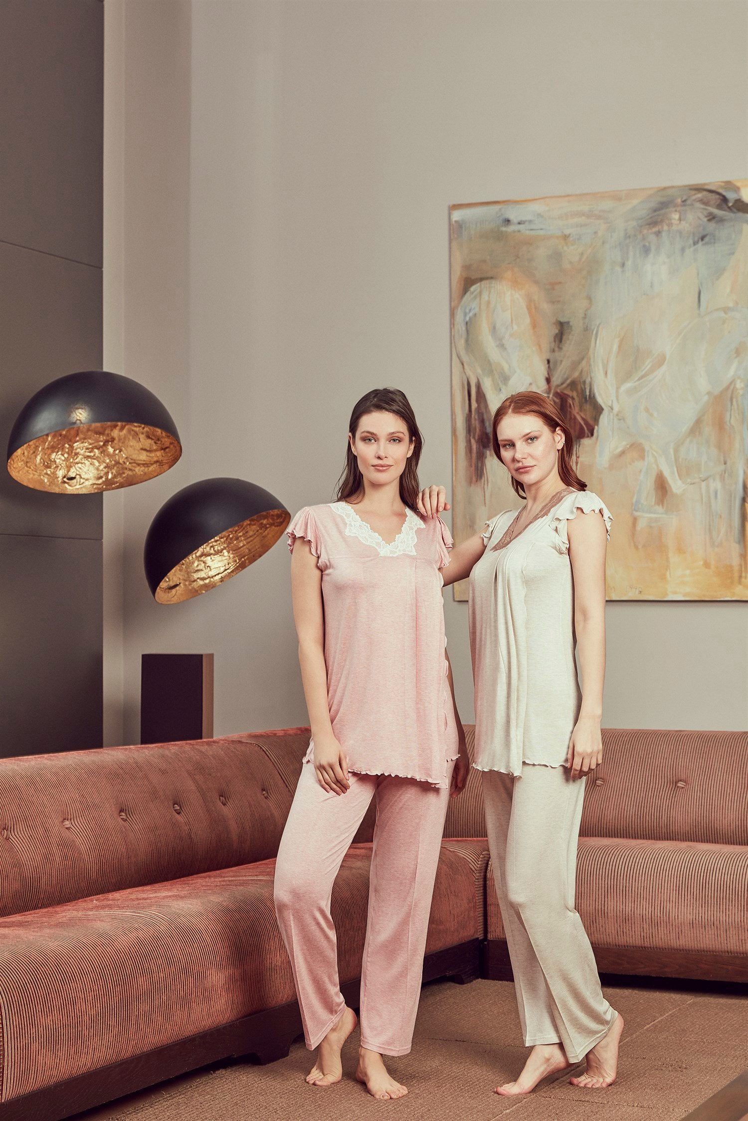 Melange-Umstandspyjama-Set - ROSA