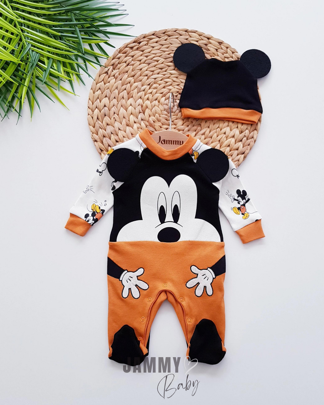 Mickey Mouse Şapka Tulum Takımı-CAMEL