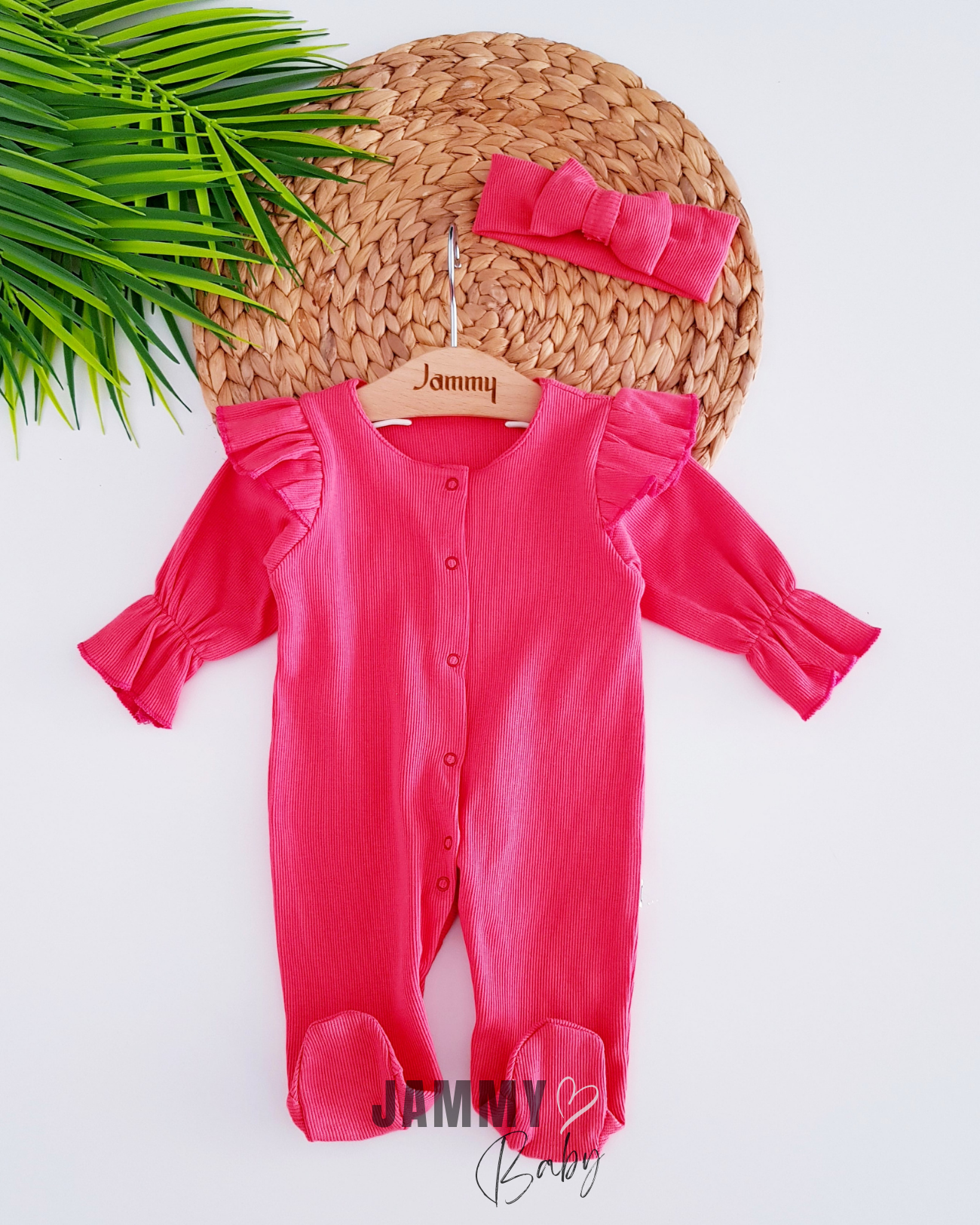 Mirabel Camisole Shoulder Ruffle Bandana Jumpsuit Set - CANDY PINK