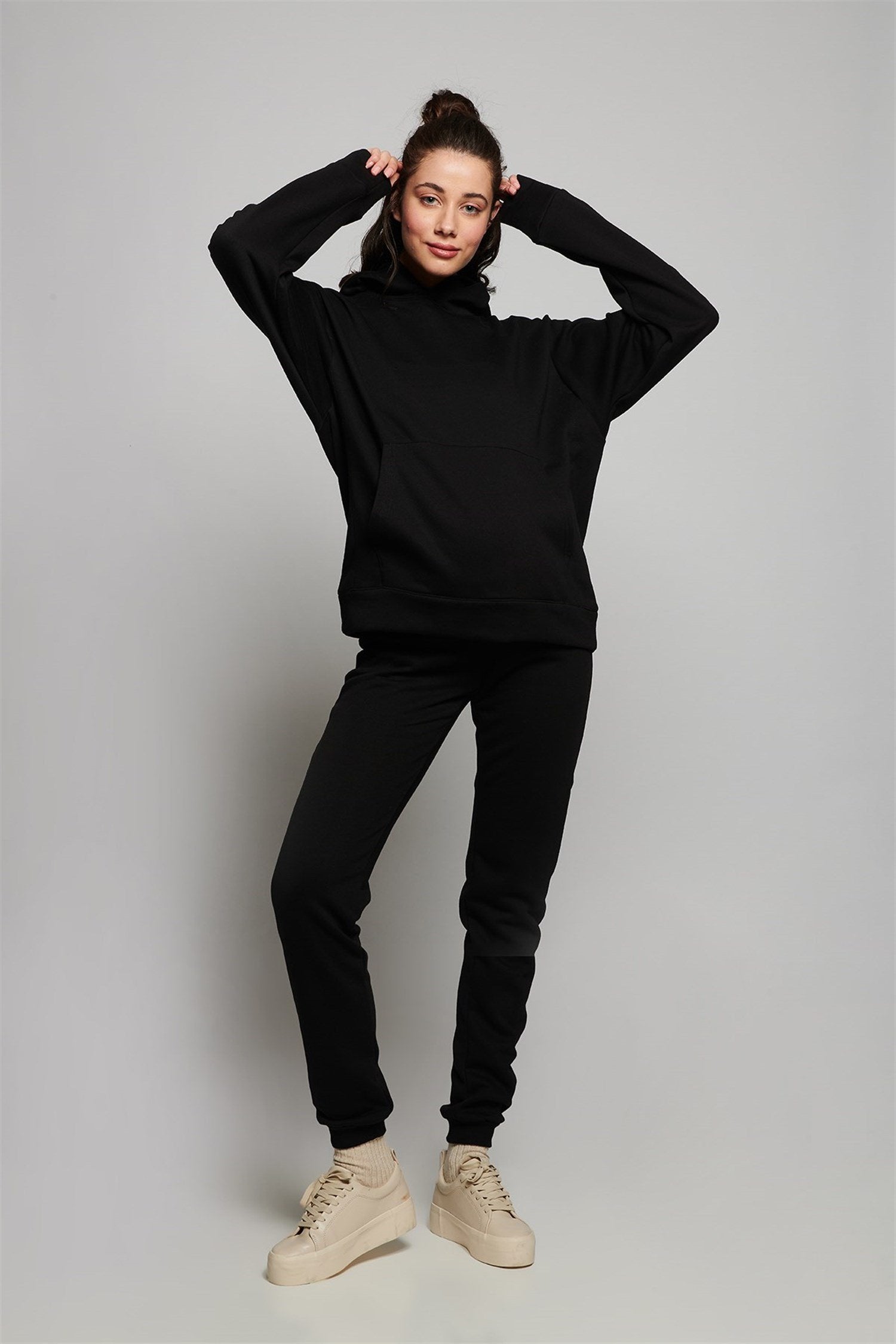 Nadia Zwangerschapssweatshirt met capuchon - ZWART