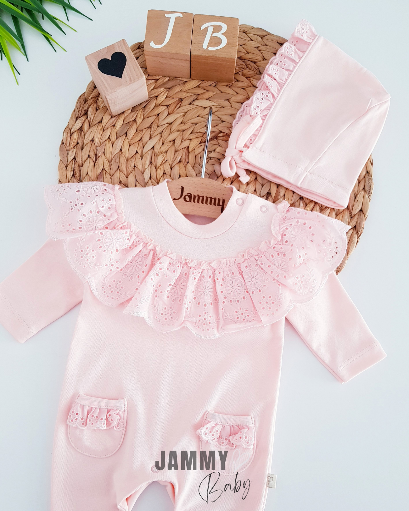 Perry Robed Brodeli Laura Hat Jumpsuit Set-SALMON