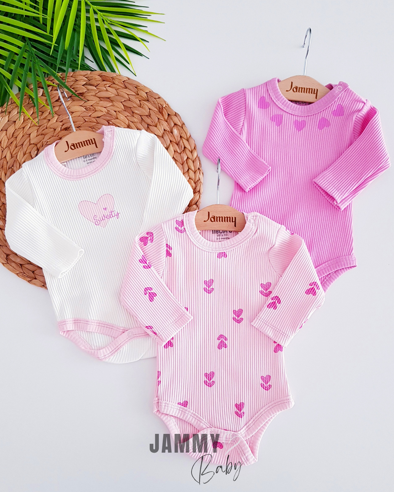 Pembe Kalpler Atlet 3 Parçalı Vücut Takımı-PEMBE