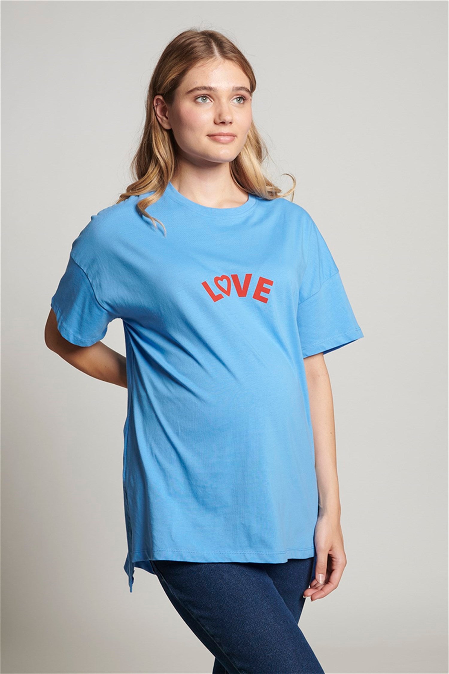 Rhett Zwangerschaps T-shirt - BLAUW