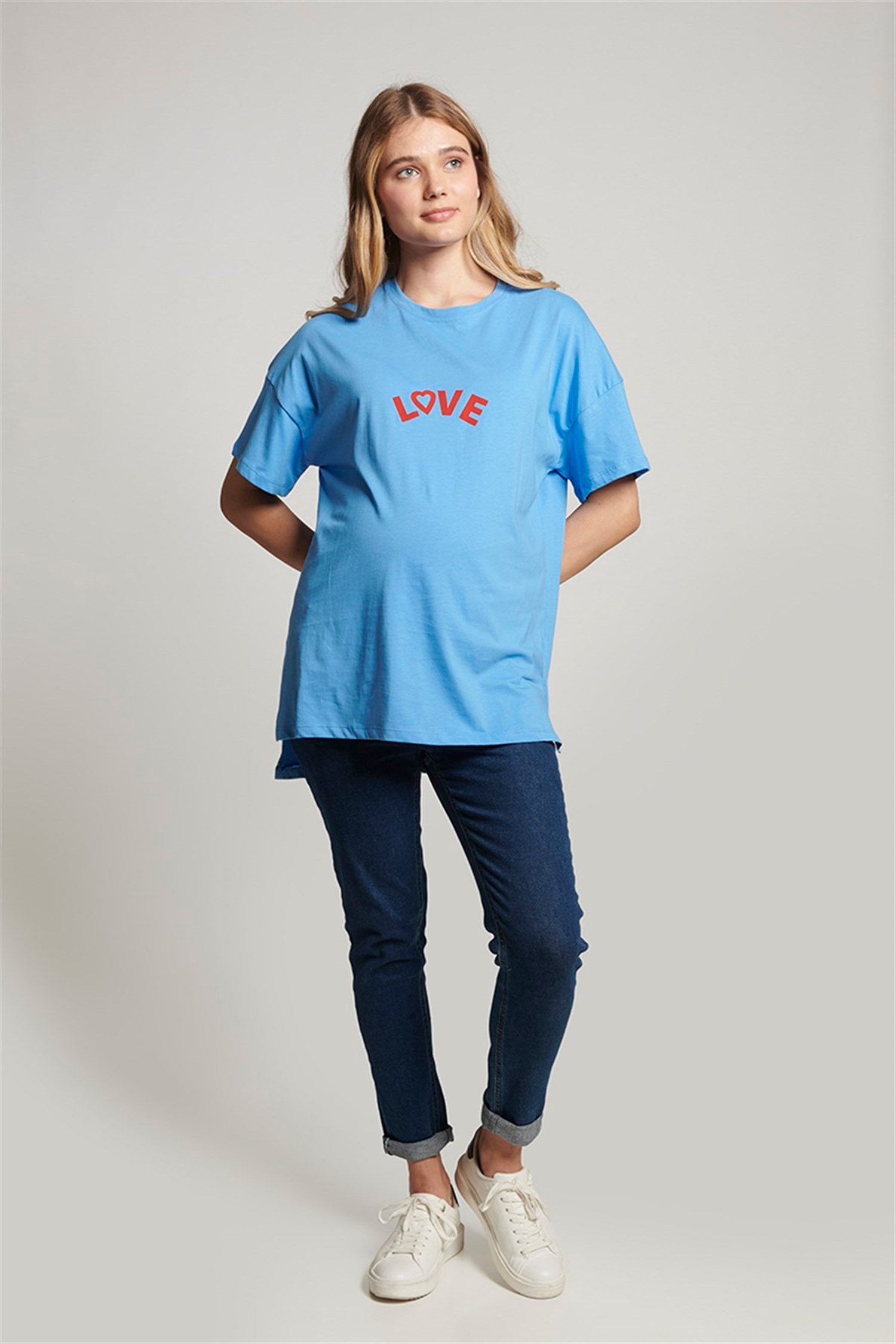Rhett Zwangerschaps T-shirt - BLAUW
