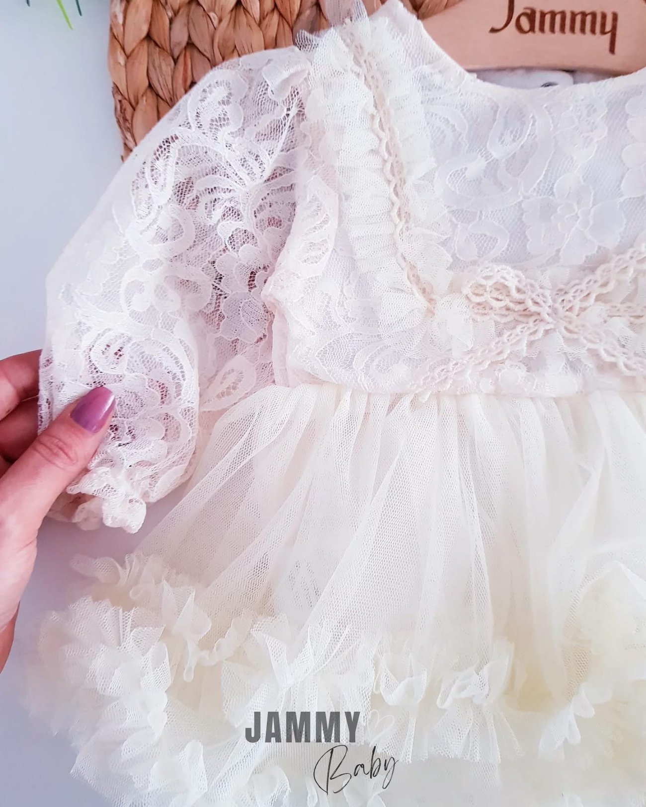 Cindirella Dantel Özel Gün Bodysuit Elbise-KREM