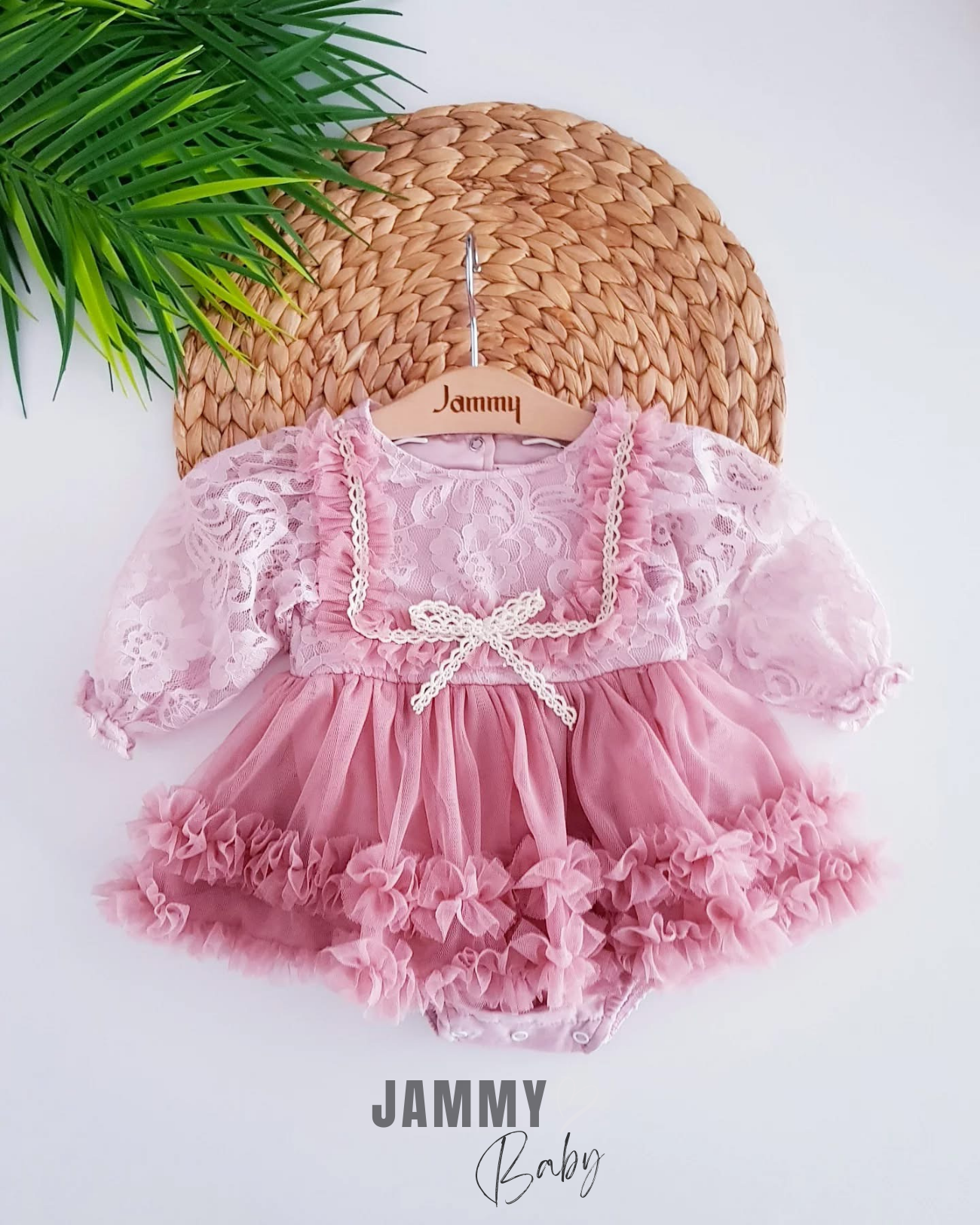 Cindirella Dantel Özel Gün Bodysuit Elbise-DRY ROSE