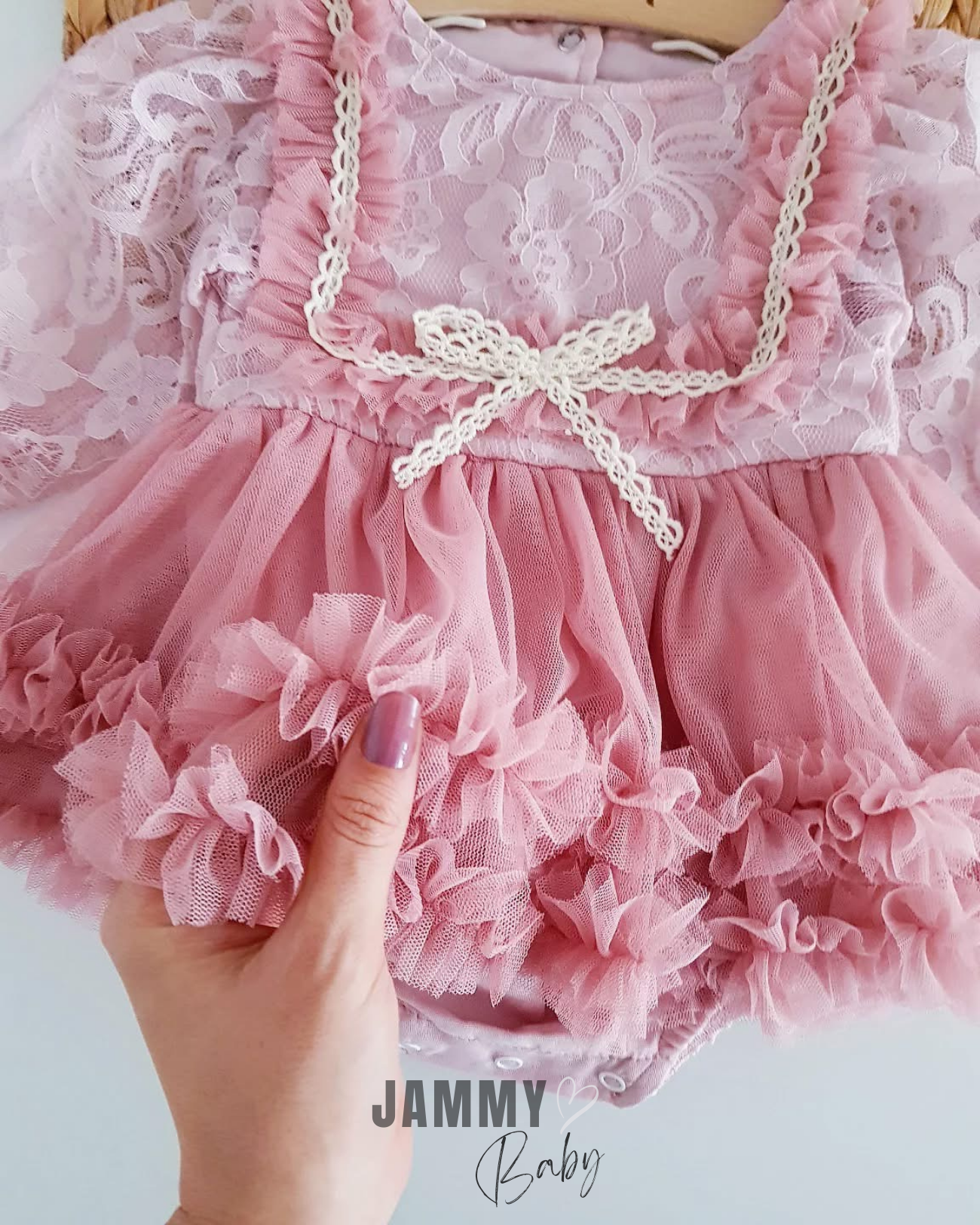 Cindirella Dantel Özel Gün Bodysuit Elbise-DRY ROSE