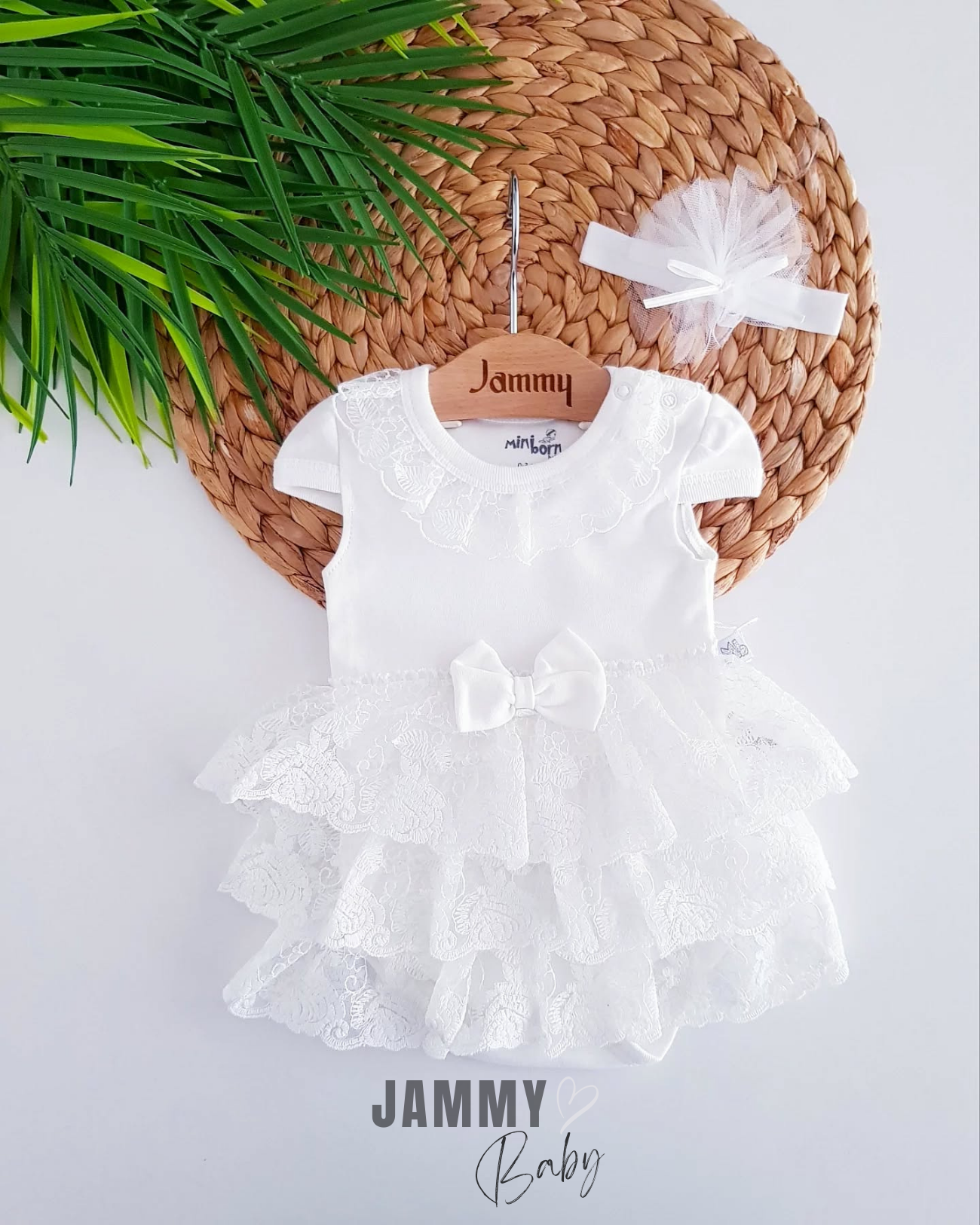 Sindy Katmanlı Dantel Bodysuit Elbise Takımı-BEYAZ