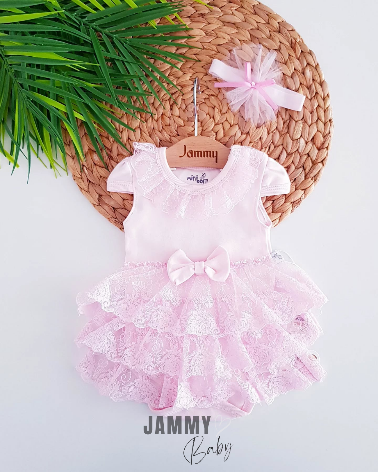 Sindy Katmanlı Dantel Bodysuit Elbise Takımı-PEMBE