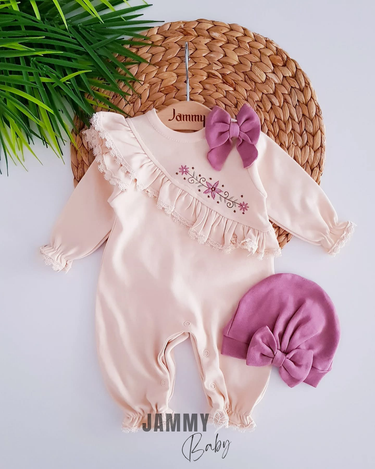 Sofia Çiçek Nakışlı Kapşonlu Tulum Takımı-DRY ROSE