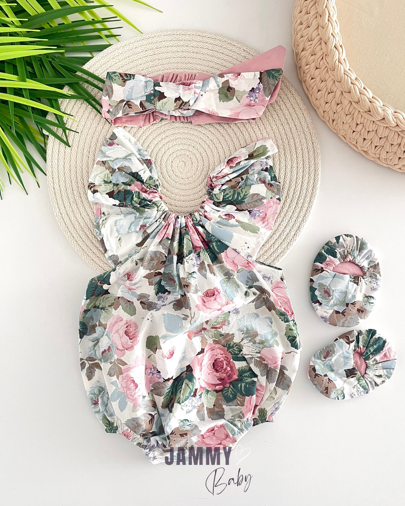 Tammy Çiçek Desenli Bandana Tulum Takımı-RENKLİ