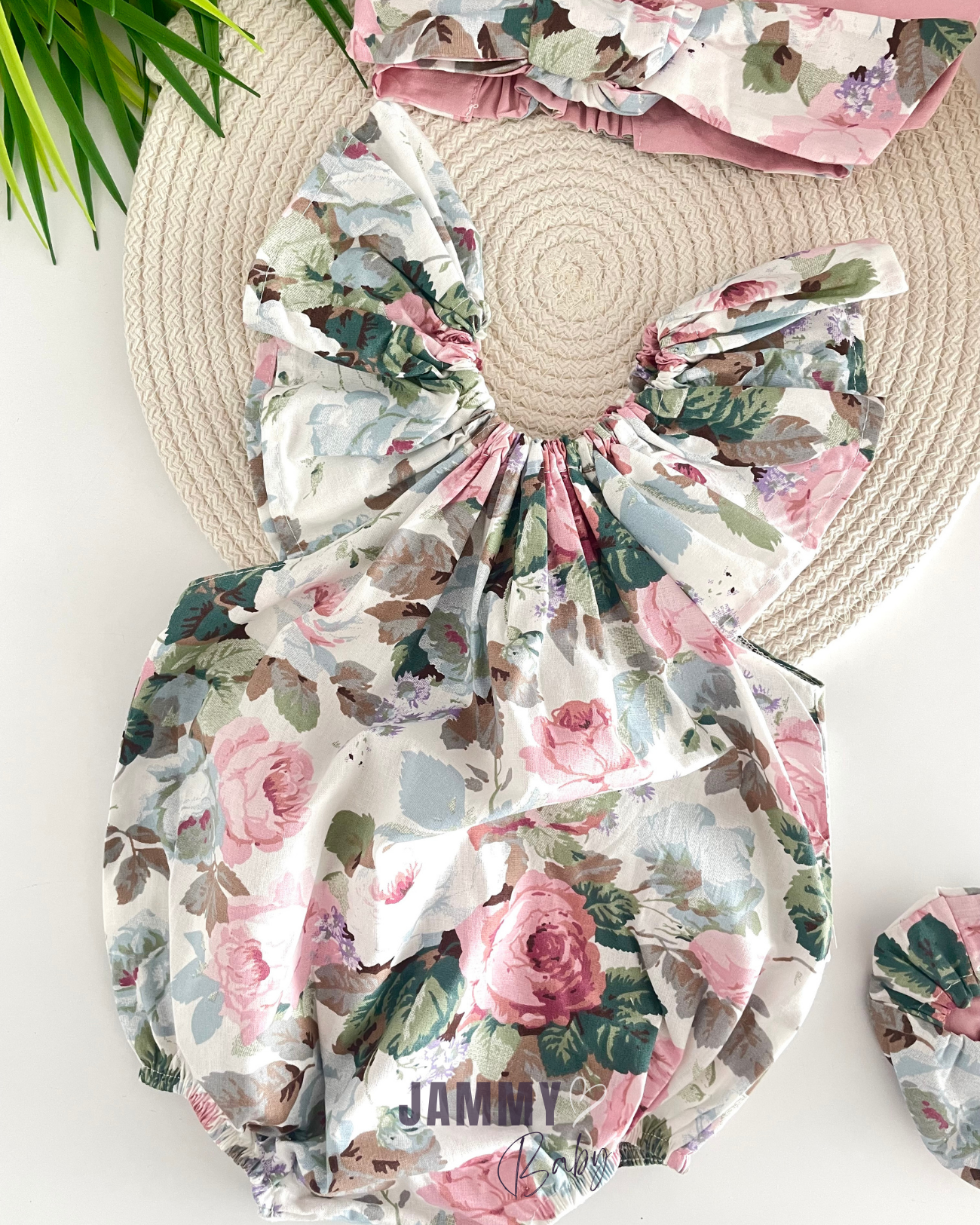 Tammy Çiçek Desenli Bandana Tulum Takımı-RENKLİ