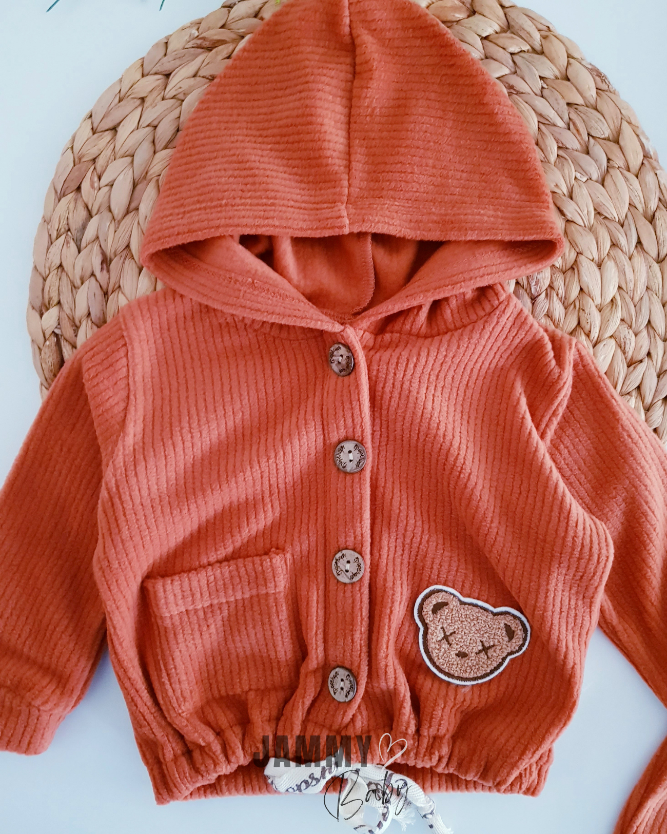 Teddy Bear Polar Cardigan 3-Piece Set-BROWN