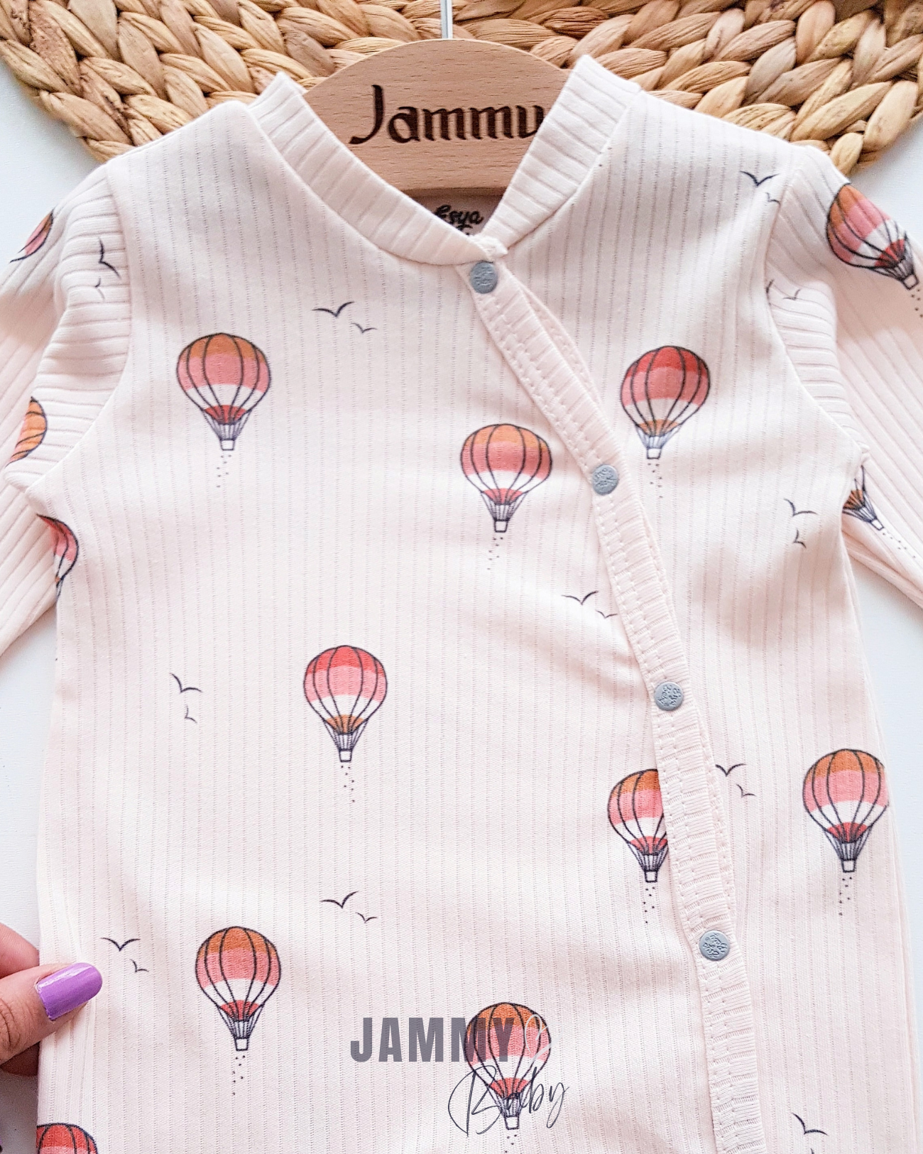 Uçan Balon Kaburgalı Kumaş Şapka Tulum Takımı-KREM